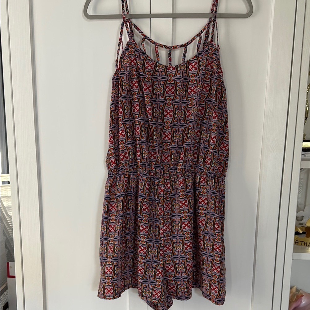 Colorful Patterned Sleeveless Romper
